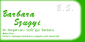 barbara szugyi business card